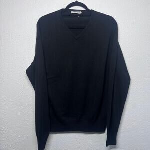 Peter Millar Mens Cotton Cashmere V-Neck Long Sleeve Pullover Sweater